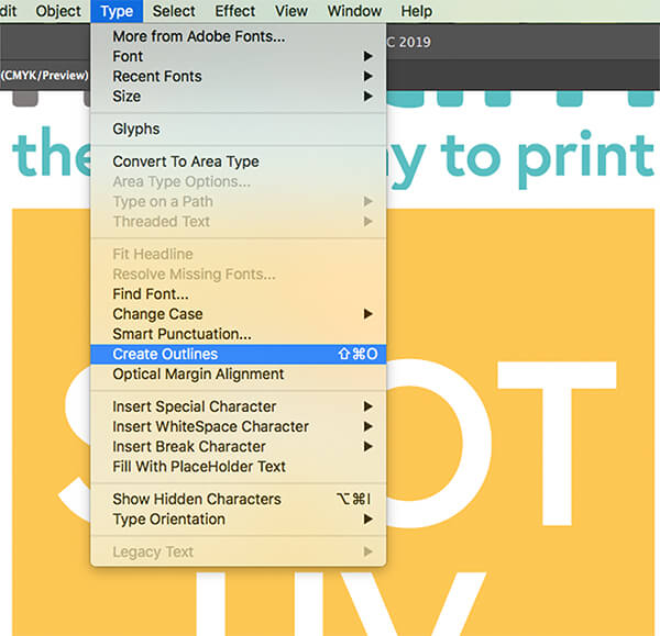 Create Outlines in Adobe Illustrator