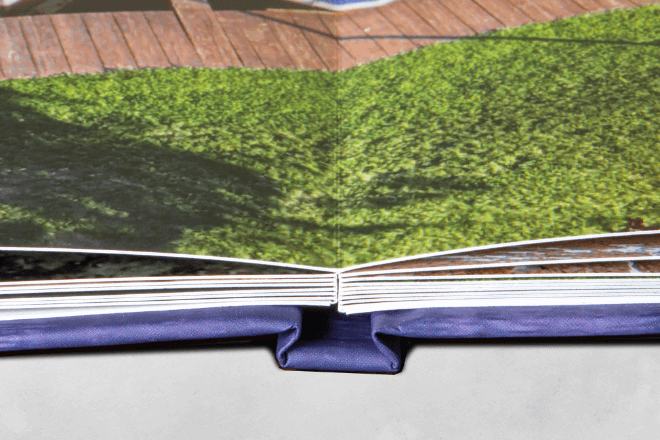 Close up photo of Layflat Binding on Photo Book