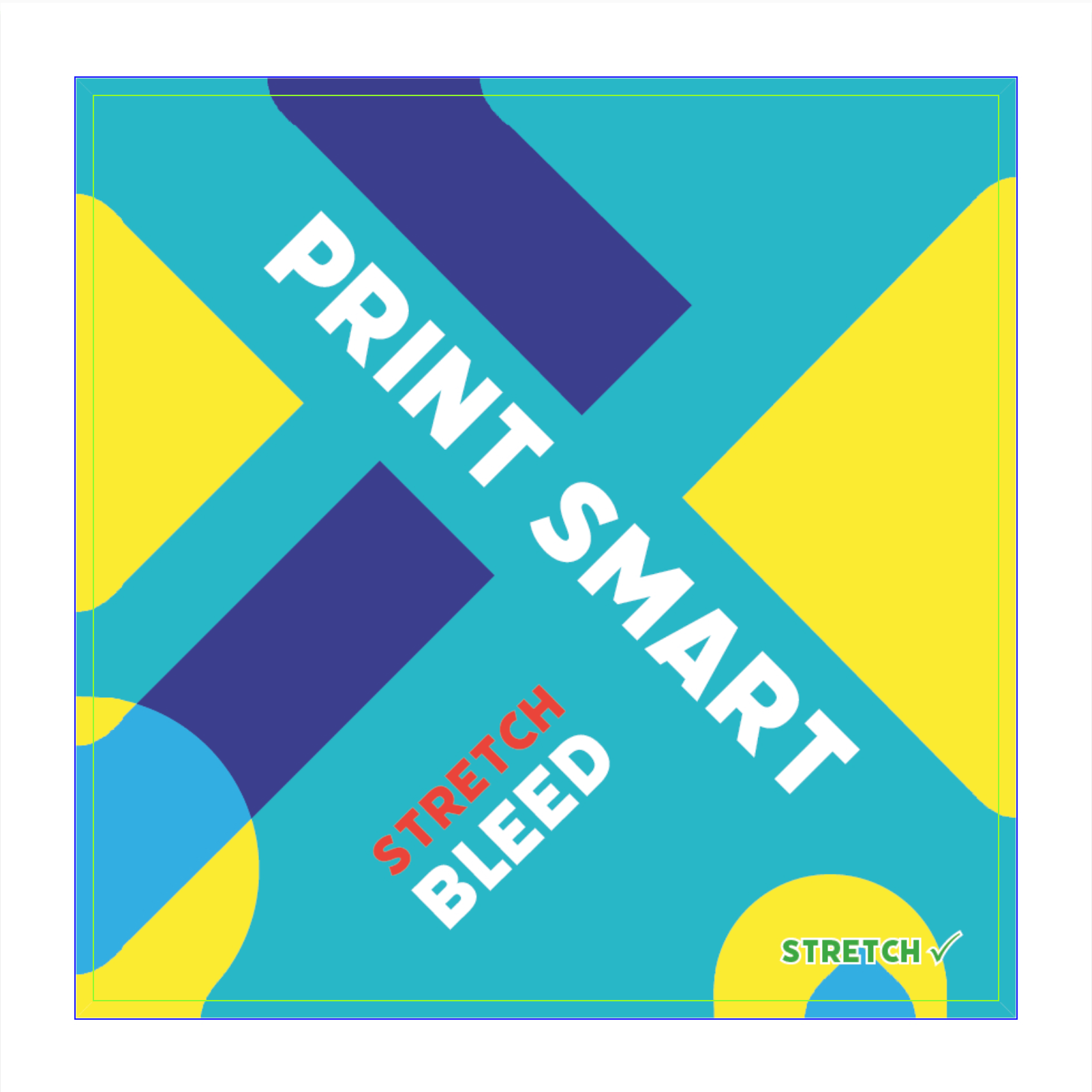 An example of correct stretch bleed in printing