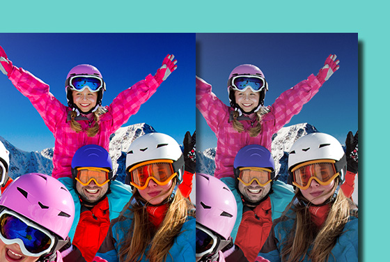 A side by side comparison of color variance.