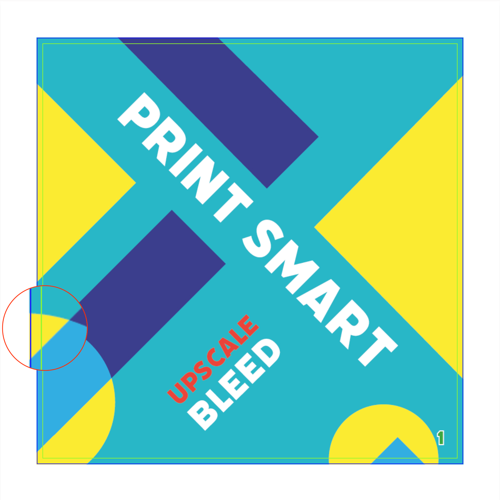 An example of correct upscale bleed in printing
