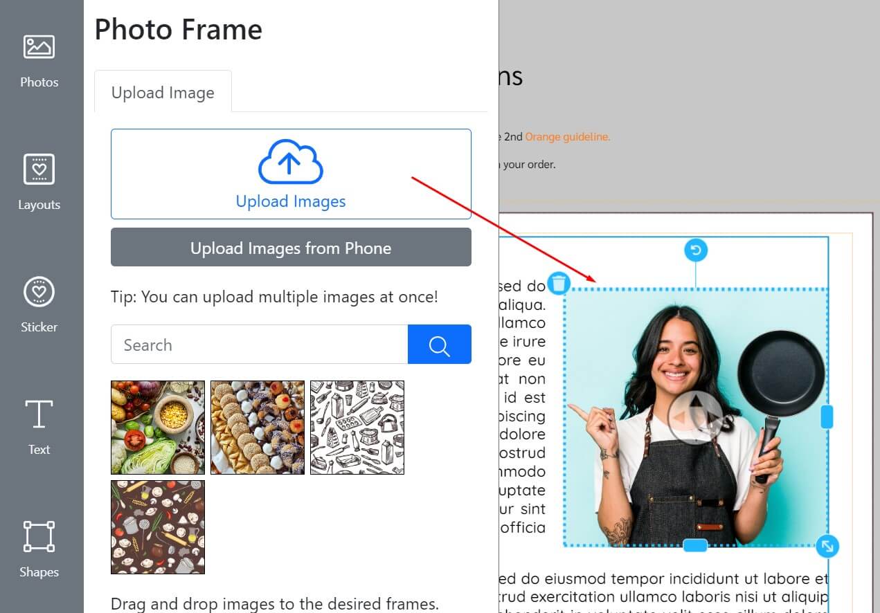 The Upload Images button