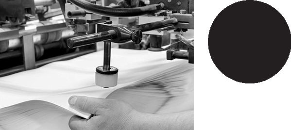 Illustration of and colour values for rich black