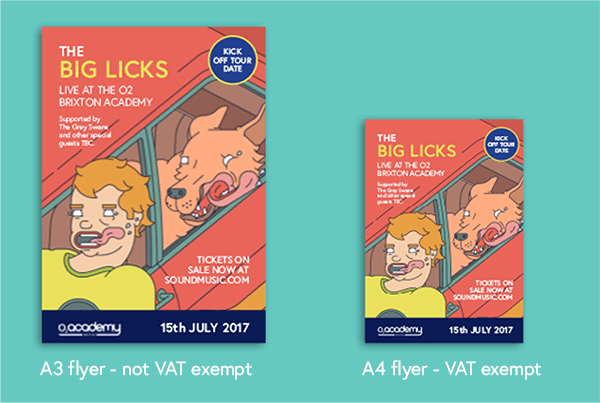 An A3 flyer and an A4 flyer with the same artwork